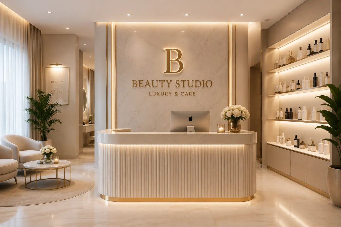 Beauty studio website design concept
